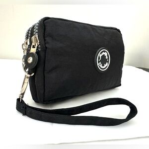 Black Nylon Wallet/Pouch Triple Zipper NWT